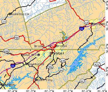 Bristol, VA map
