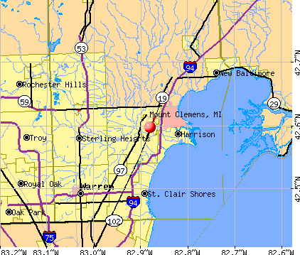 Mount Clemens, MI map