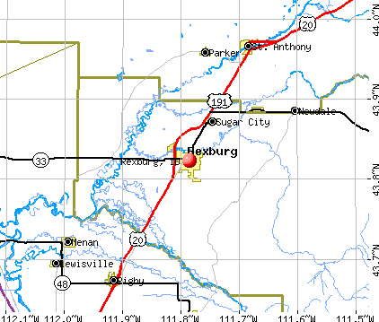Rexburg, ID map