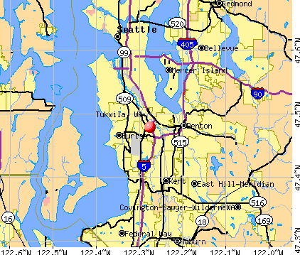 Tukwila, WA map