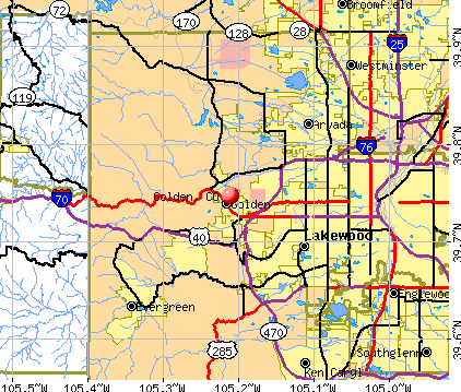 Golden, CO map