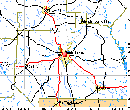 Americus, GA map