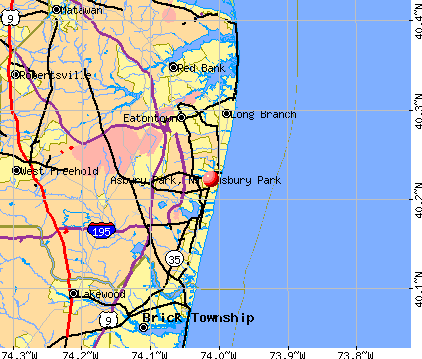 Asbury Park, NJ map