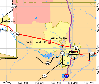 Pueblo West, CO map