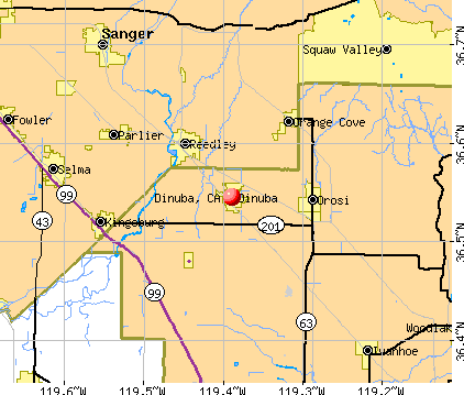 Dinuba, CA map