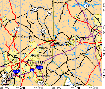 Greer, SC map