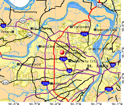 Overland, MO map