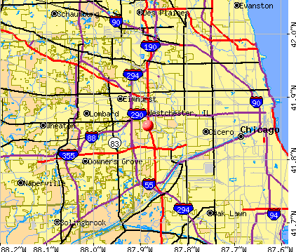 Westchester, IL map