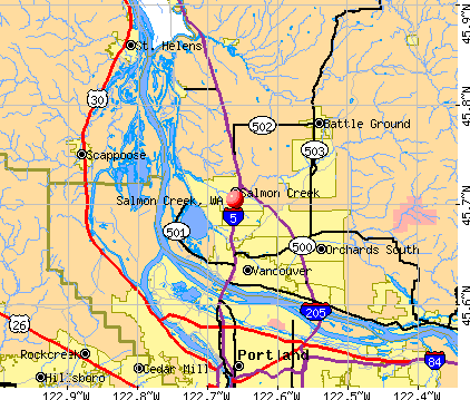 Salmon Creek, WA map