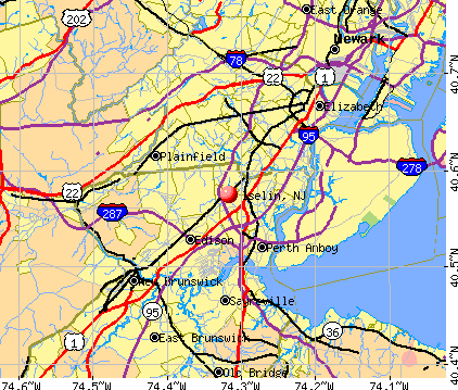 Iselin, NJ map