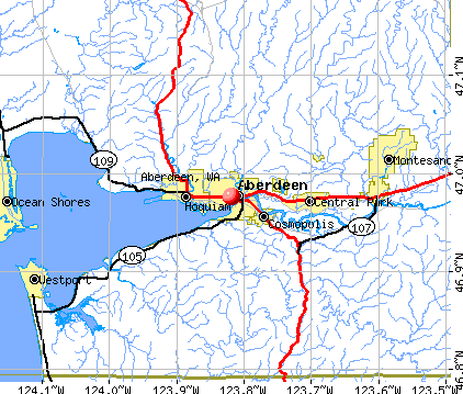 Aberdeen, WA map
