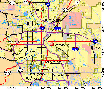 Denver, CO map