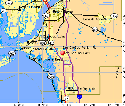 San Carlos Park, FL map