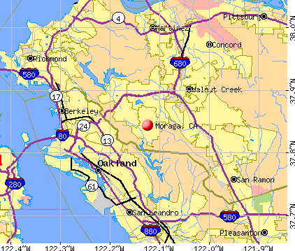 Moraga, CA map