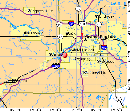Grandville, MI map