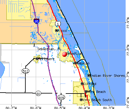 Sebastian, FL map