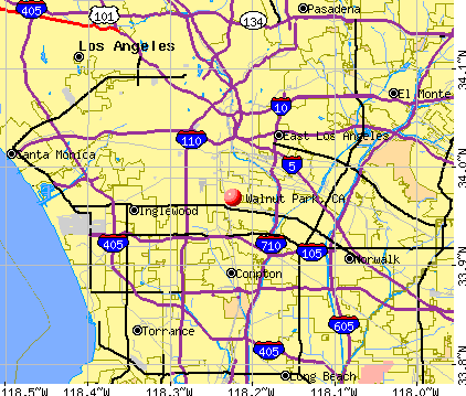 Walnut Park, CA map