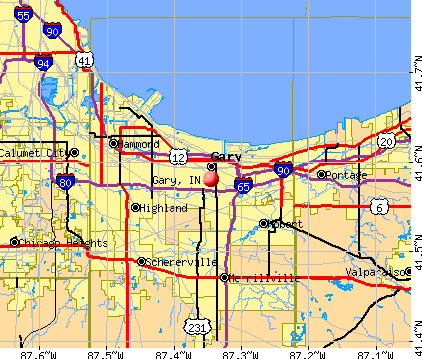 Gary, IN map