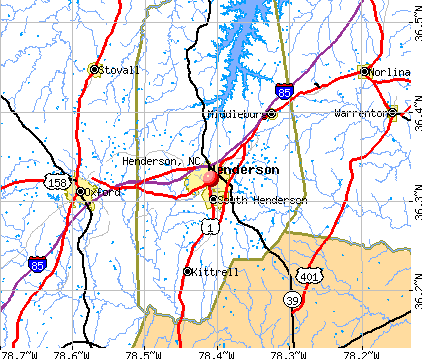 Henderson, NC map
