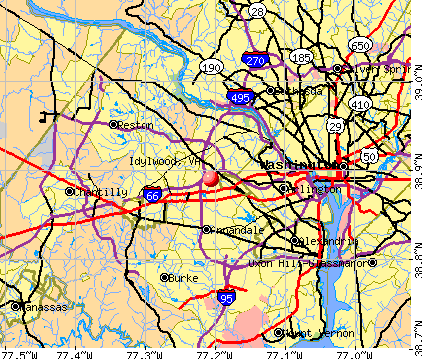 Idylwood, VA map