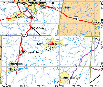 Eden, NC map