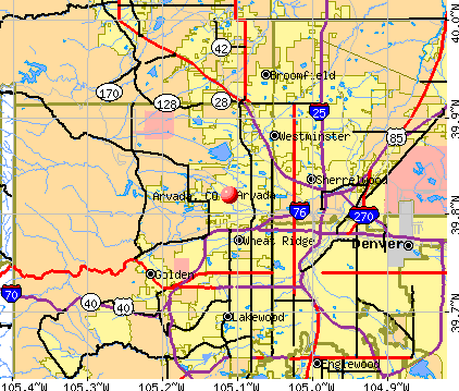 Arvada, CO map