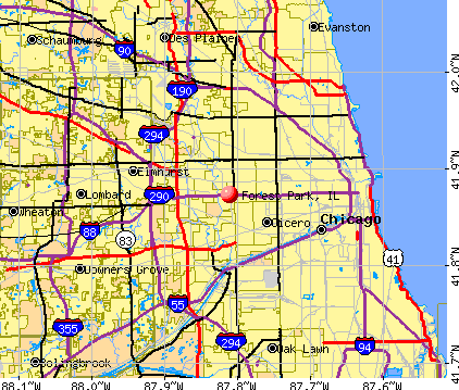 Forest Park, IL map