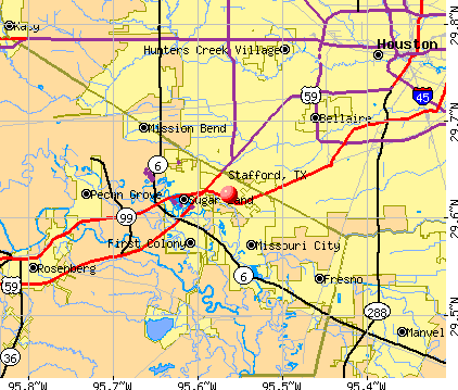 Stafford, TX map