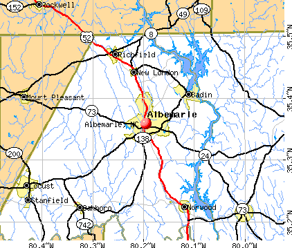 Albemarle, NC map