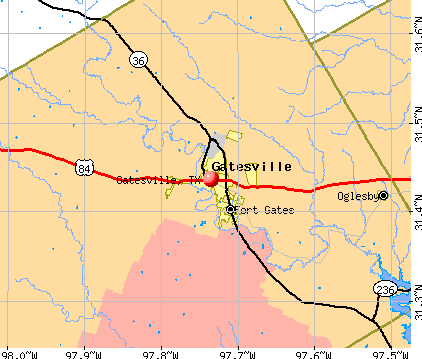 Gatesville, TX map