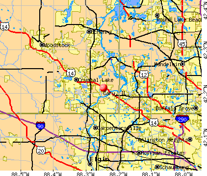 Cary, IL map