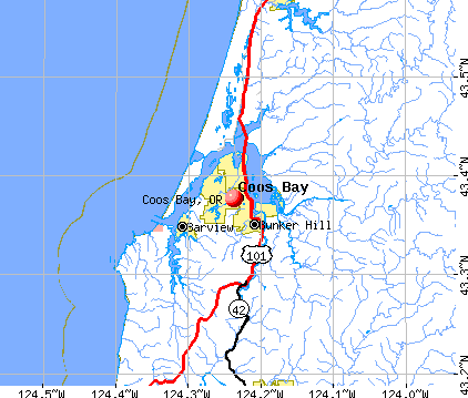 Coos Bay, OR map