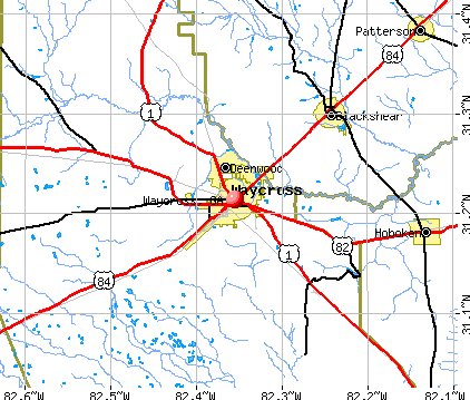 Waycross, GA map