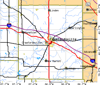 Crawfordsville, IN map