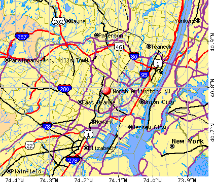 North Arlington, NJ map