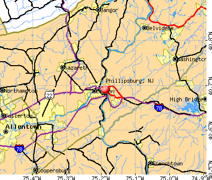 Phillipsburg, NJ map