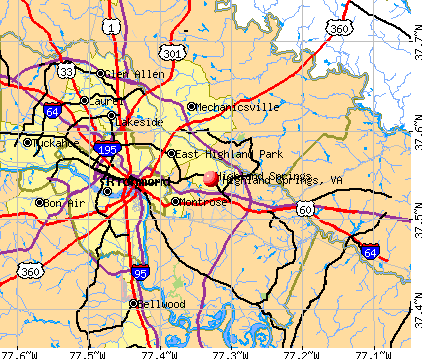 Highland Springs, VA map