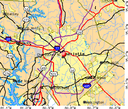 Charlotte, NC map
