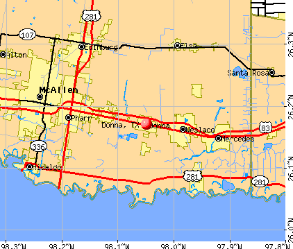 Donna, TX map