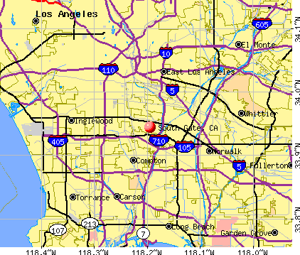 South Gate, CA map