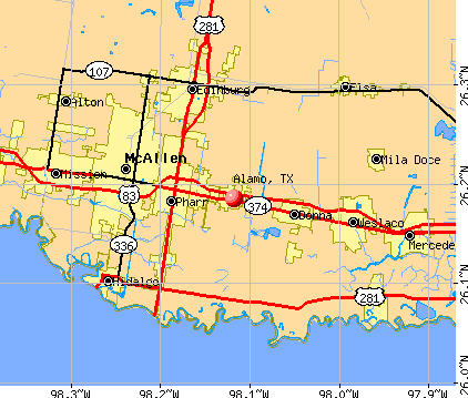 Alamo, TX map