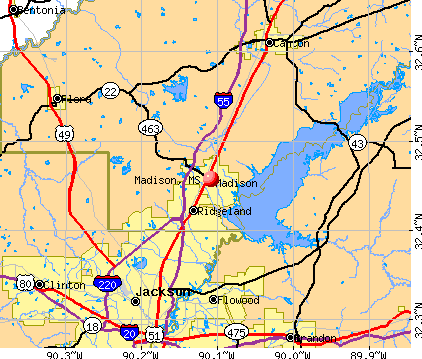 Madison, MS map