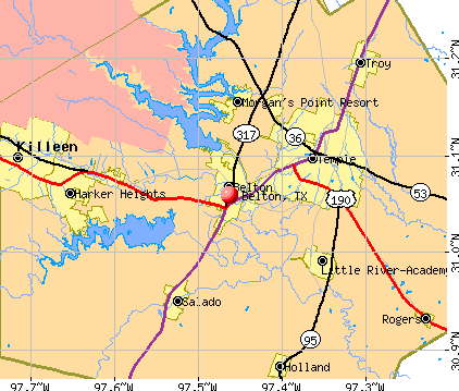 Belton, TX map