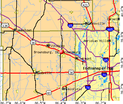 Brownsburg, IN map