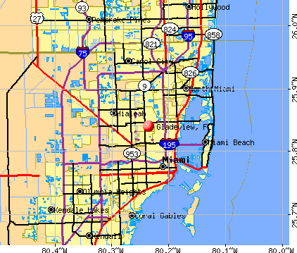 Gladeview, FL map
