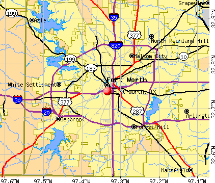 Fort Worth, TX map