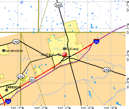 Midland, TX map