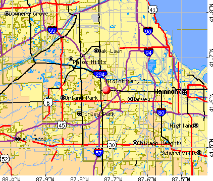 Midlothian, IL map