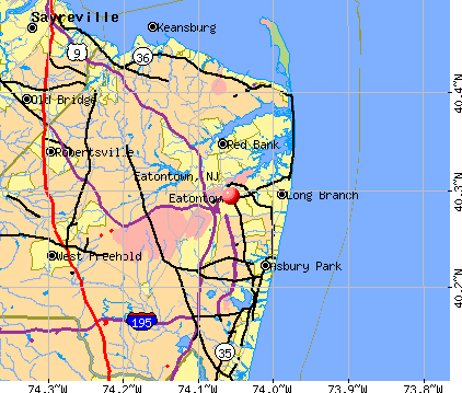 Eatontown, NJ map
