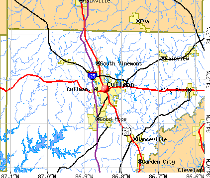 Cullman, AL map
